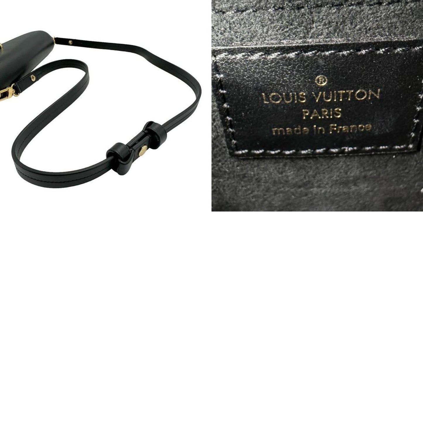 Louis Vuitton Black Brown Monogram Leather Shoulder Bag