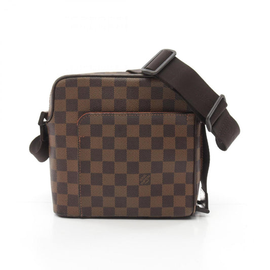 Louis Vuitton Damier Brown Coated Canvas Leather Shoulder Bag ()