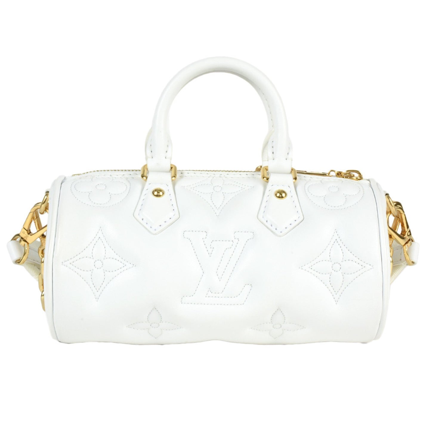 Louis Vuitton White Leather Handbag Shoulder Bag