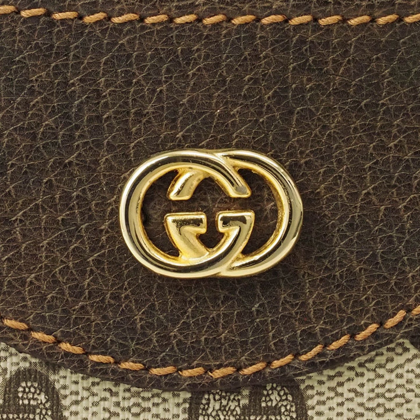 Gucci Beige Brown Pvc Leather Handbag Tote Bag