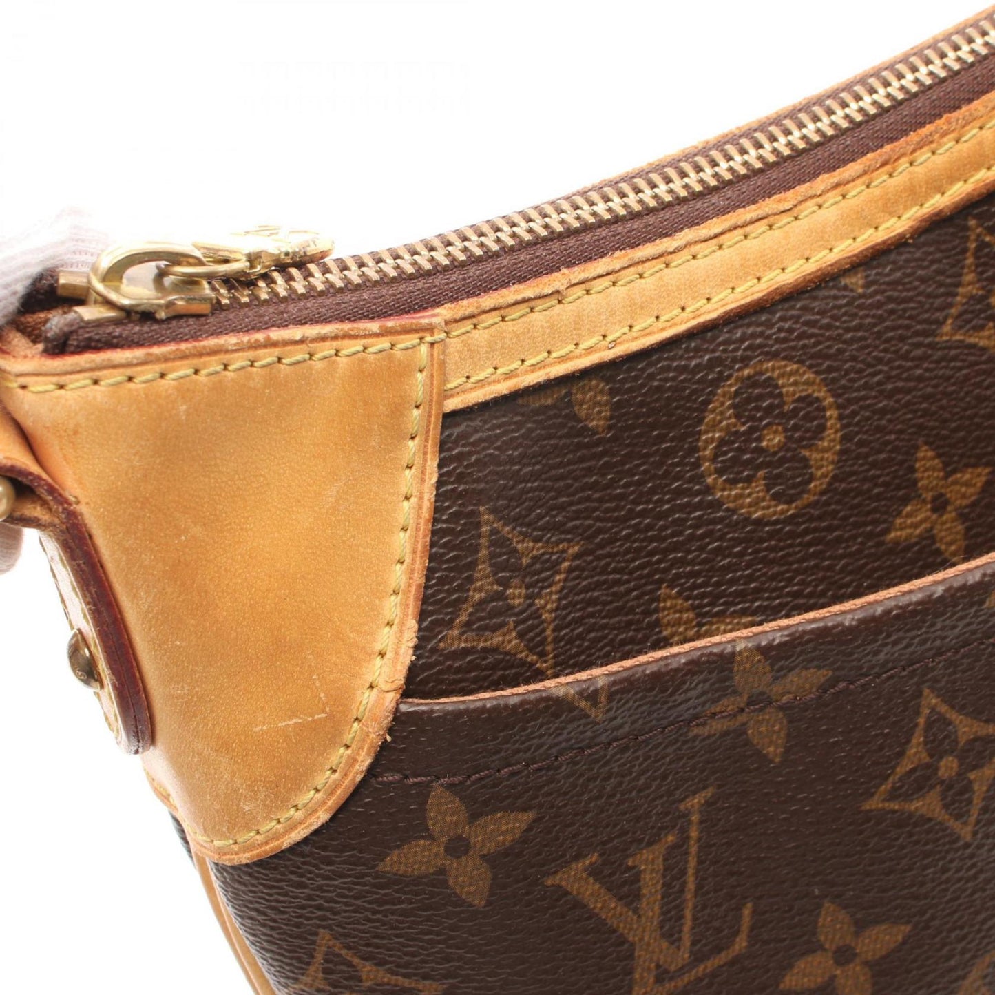 Louis Vuitton Brown Coated Canvas Leather Shoulder Bag