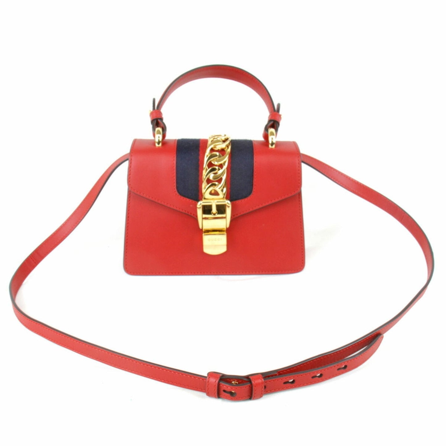 Gucci Red Color Leather Shoulder Bag