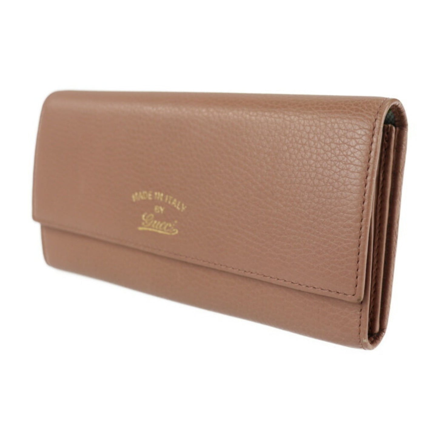 Gucci Gucci Swing Brown Pink Leather Long Wallet (Bi-Fold)