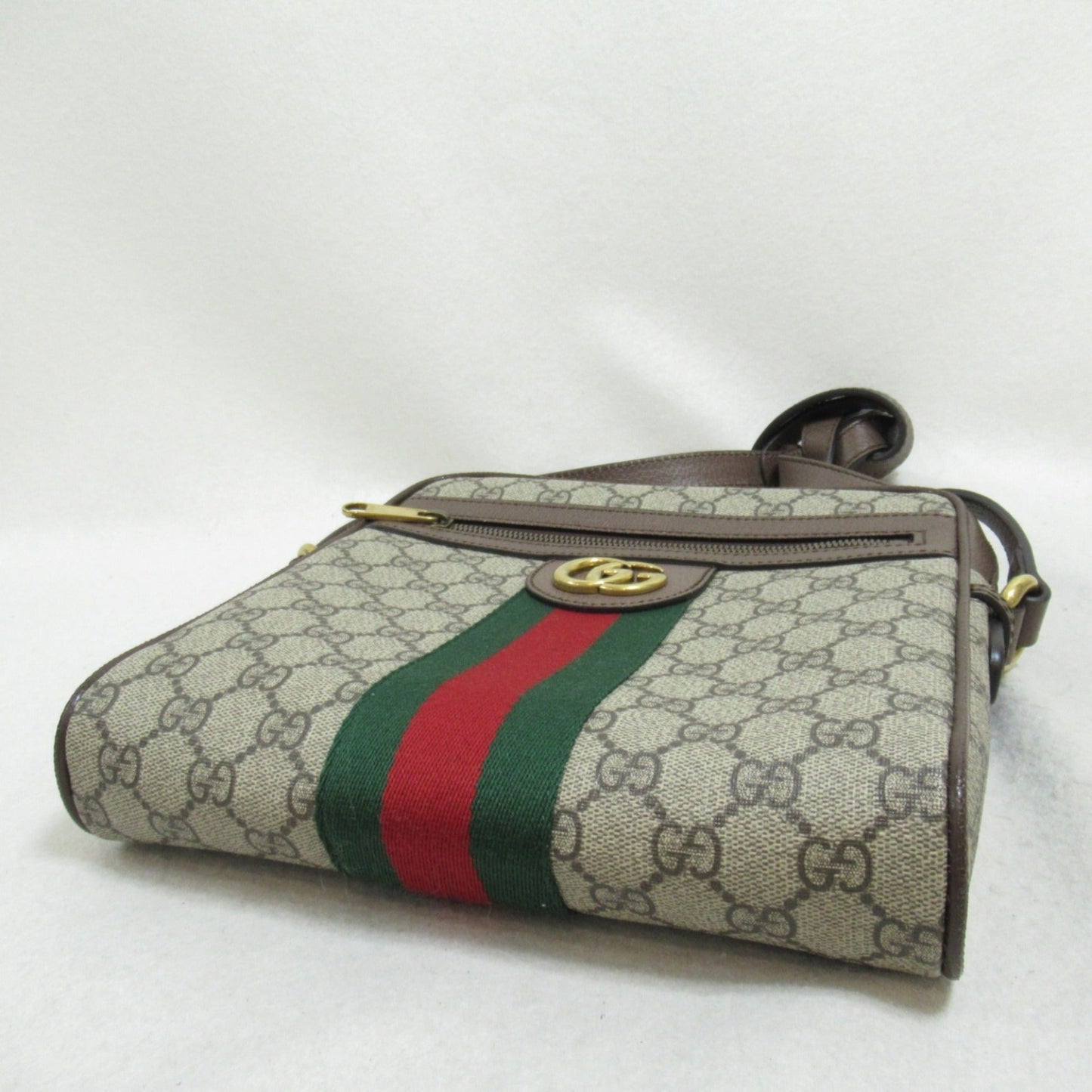 Gucci Beige Brown Canvas Gg Supreme Shoulder Bag