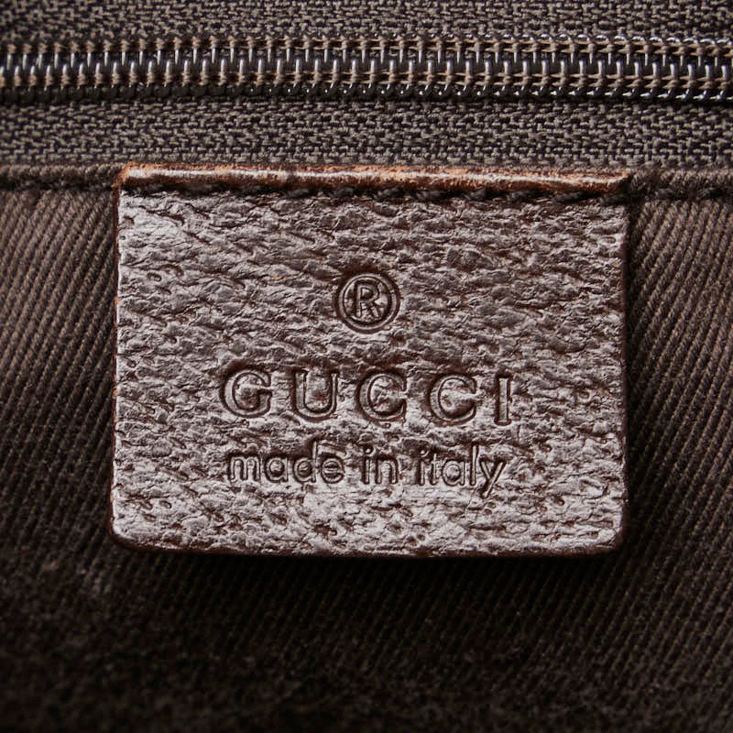 Gucci Beige Brown Canvas Leather Tote Bag