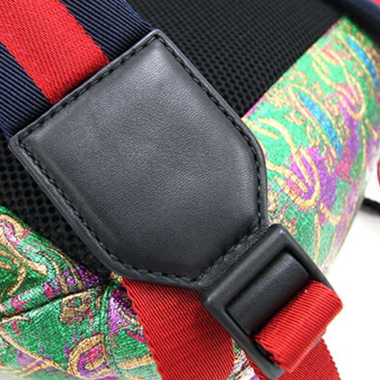 Gucci Green Multi-Color Coated Canvas Leather Backpack