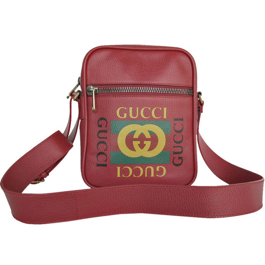 Gucci Dark Red Leather Shoulder Bag ()