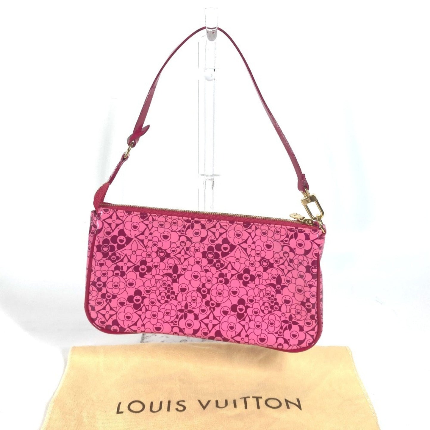 Louis Vuitton Pink Pvc Leather Handbag Pouch Shoulder Bag
