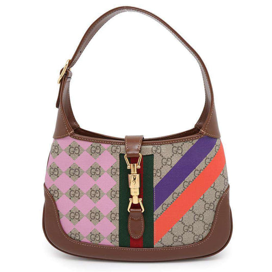 Gucci Brown Multi-Color Gg Supreme Canvas Leather Shoulder Bag