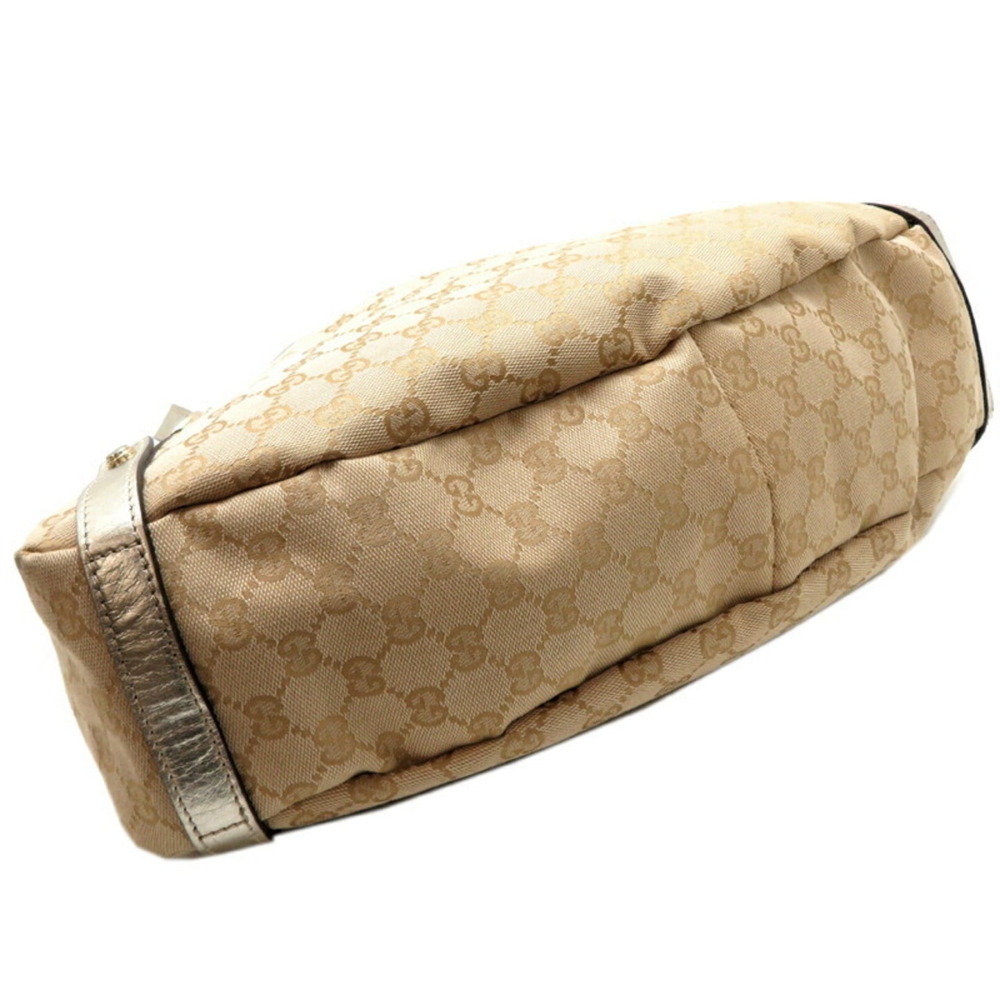 Gucci Abbey Beige Gg Canvas Leather Tote Bag