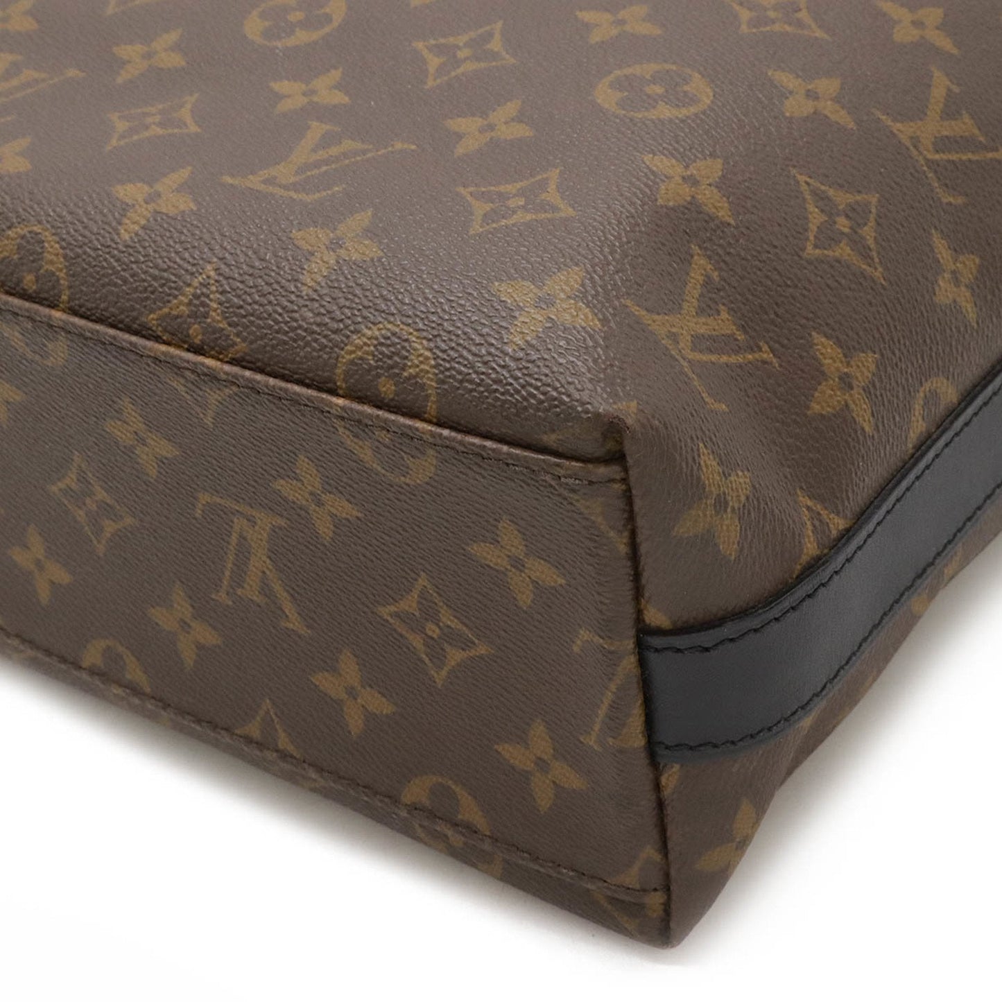 Louis Vuitton Black Brown Monogram Monogram Leather Shoulder Bag Tote Bag