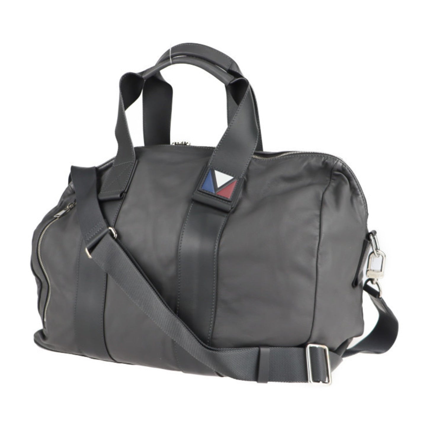 Louis Vuitton Gray Leather Boston Bag Handbag Shoulder Bag Tote Bag