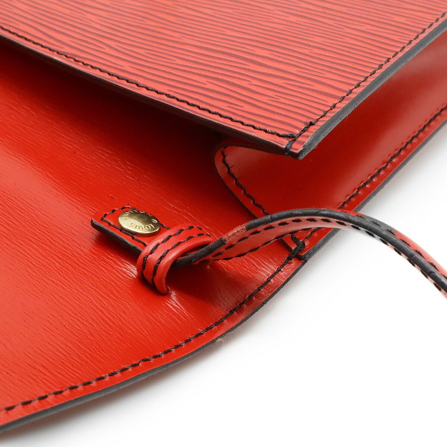 Louis Vuitton Castilian Red Epi Leather Clutch Bag Pochette Shoulder Bag