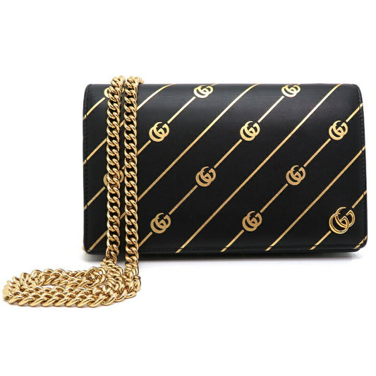 Gucci Black Leather Chain/Shoulder Wallet ()