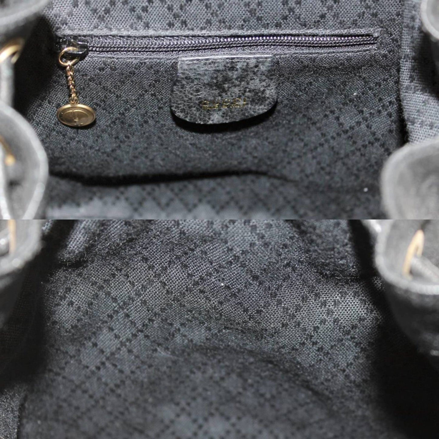 Gucci Bamboo Black Suede Leather Backpack