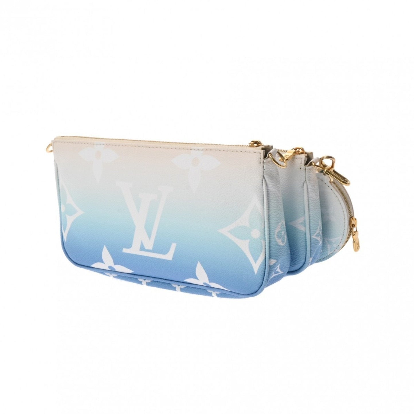 Louis Vuitton Blue White Monogram Pochette Shoulder Bag
