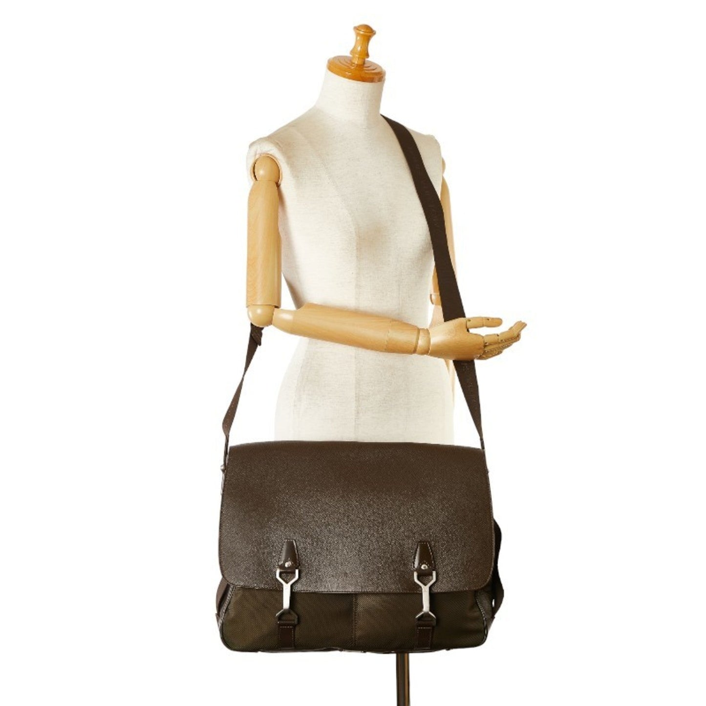 Louis Vuitton Acajou Brown Leather Shoulder Bag