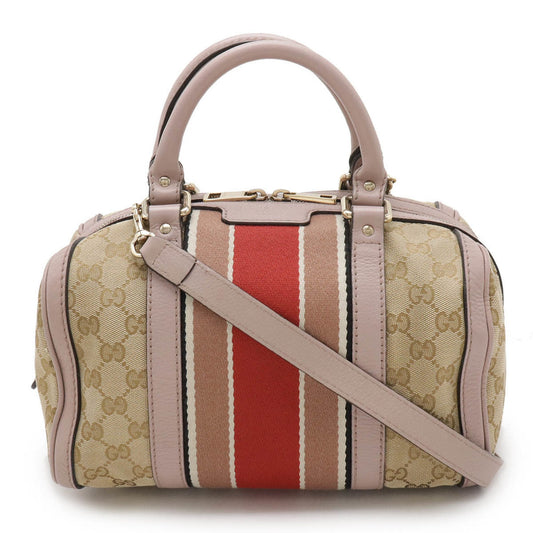 Gucci Gg Canvas Beige Light Purple Multi-Color Gg Canvas Leather Handbag Shoulder Bag ()