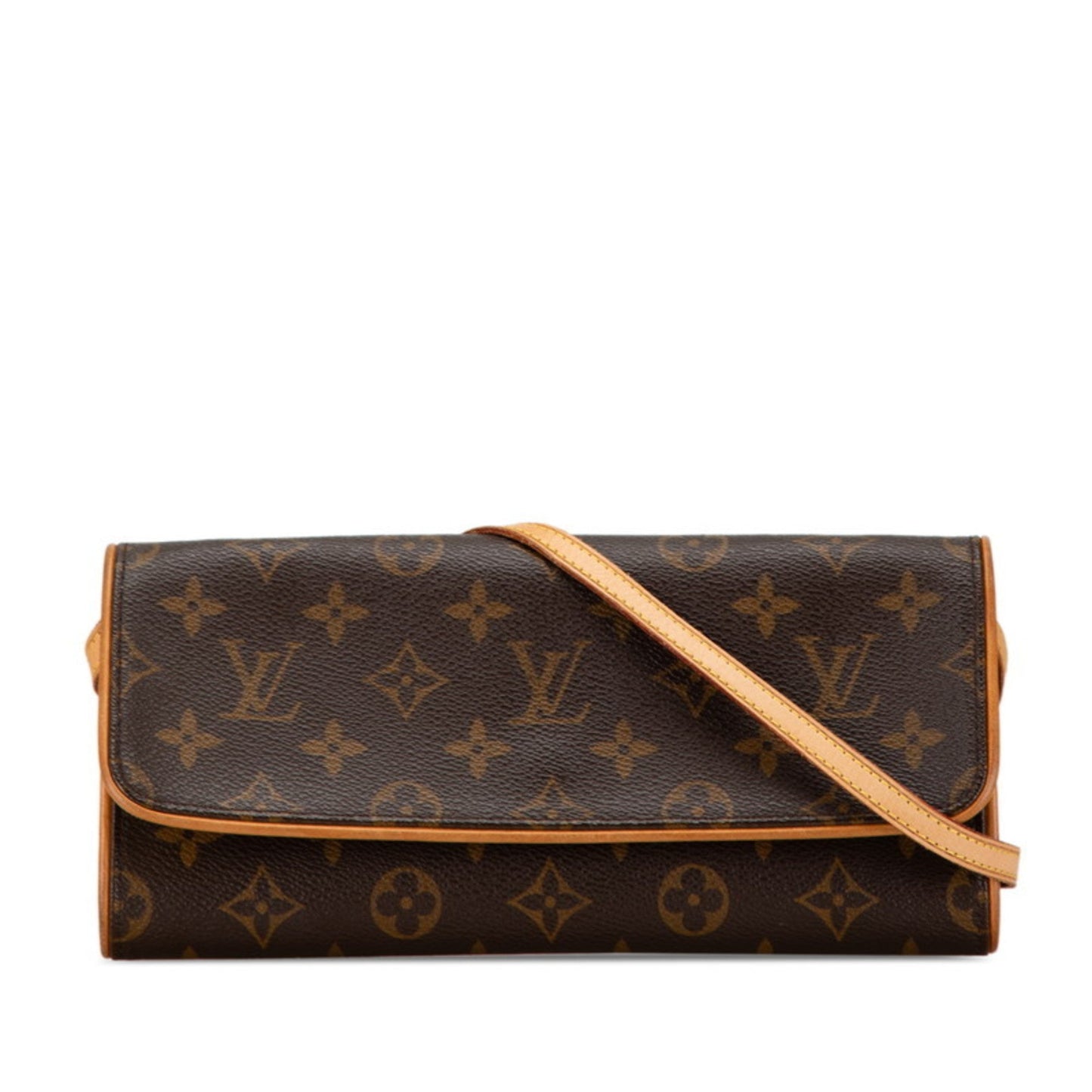Louis Vuitton Brown Pvc Leather Pochette Shoulder Bag