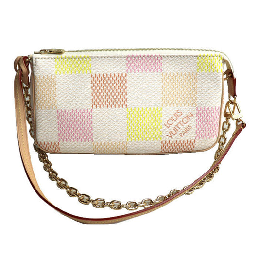 Louis Vuitton Peach Pink Damier Canvas Shoulder Bag ()