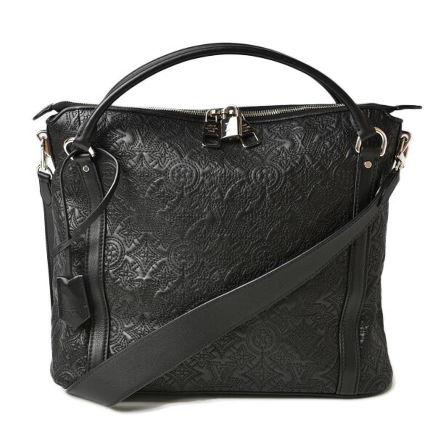 Louis Vuitton Monogram Antheia Black Silver Leather Handbag Shoulder Bag ()
