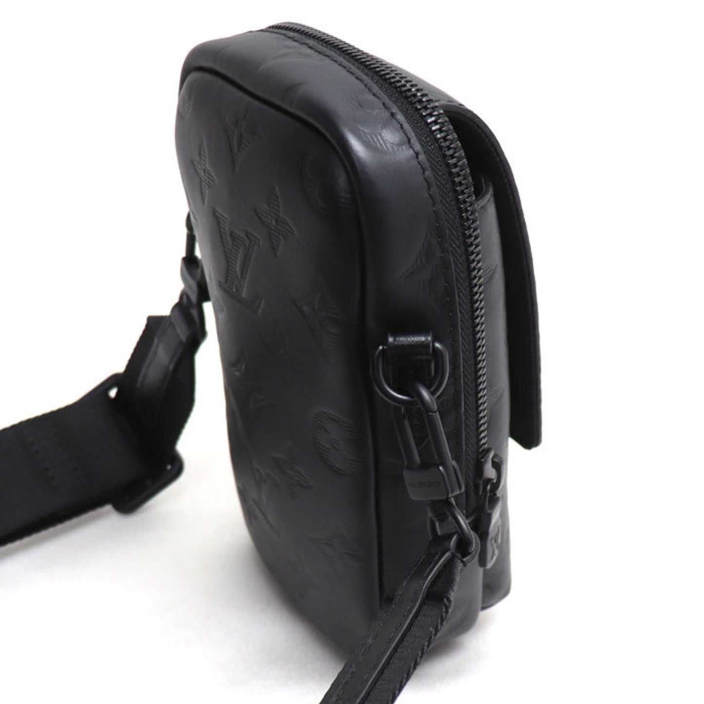 Louis Vuitton Black Monogram Shadow Leather Pouch Shoulder Bag