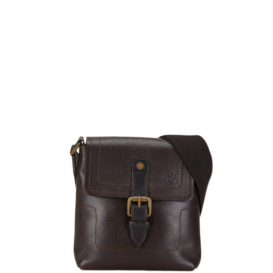 Louis Vuitton Brown Coffee Leather Shoulder Bag ()