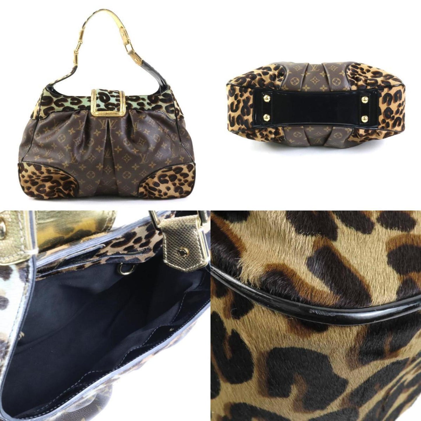 Louis Vuitton Blue Brown Monogram Leather Shoulder Bag