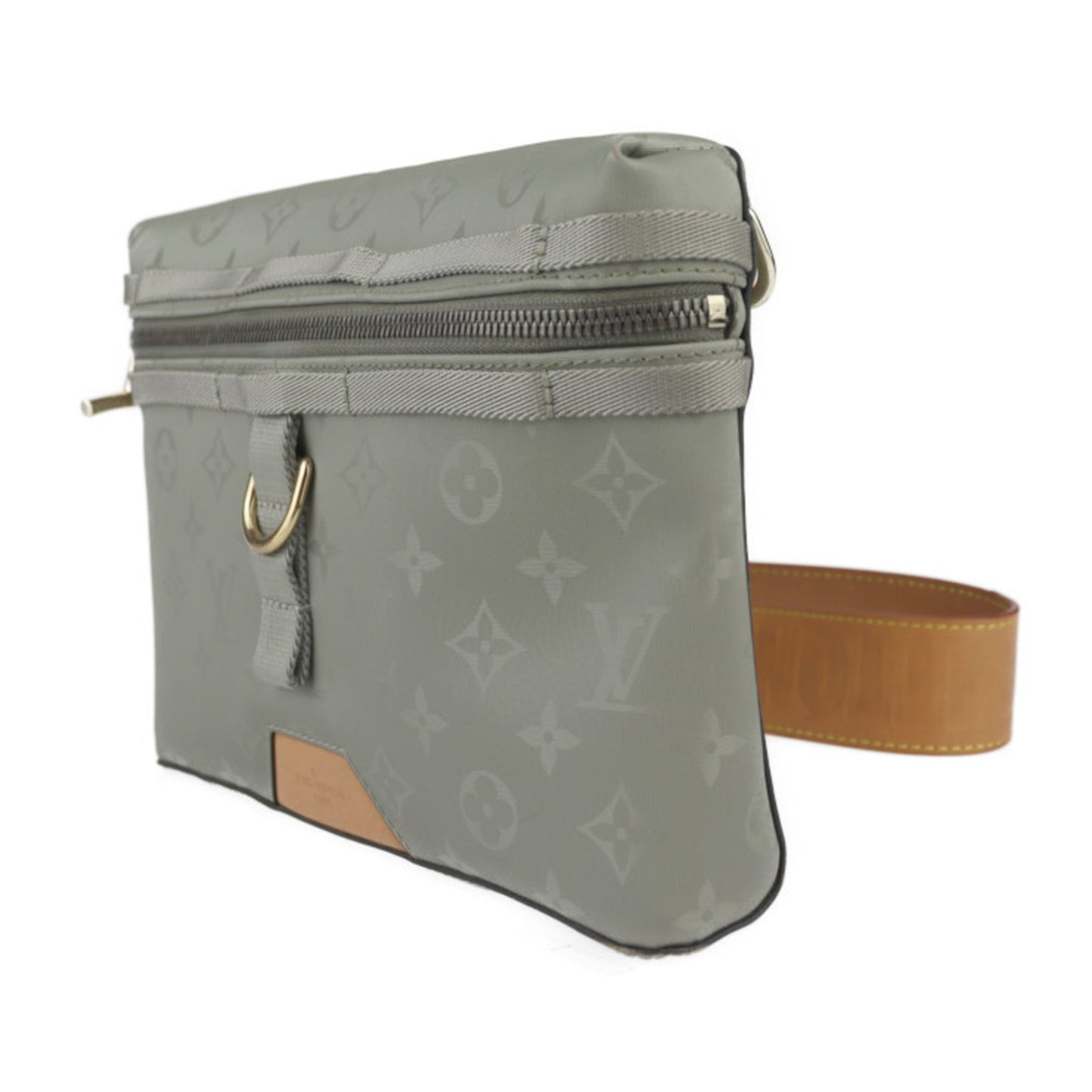 Louis Vuitton Gray Nylon Canvas Leather Pochette Shoulder Bag