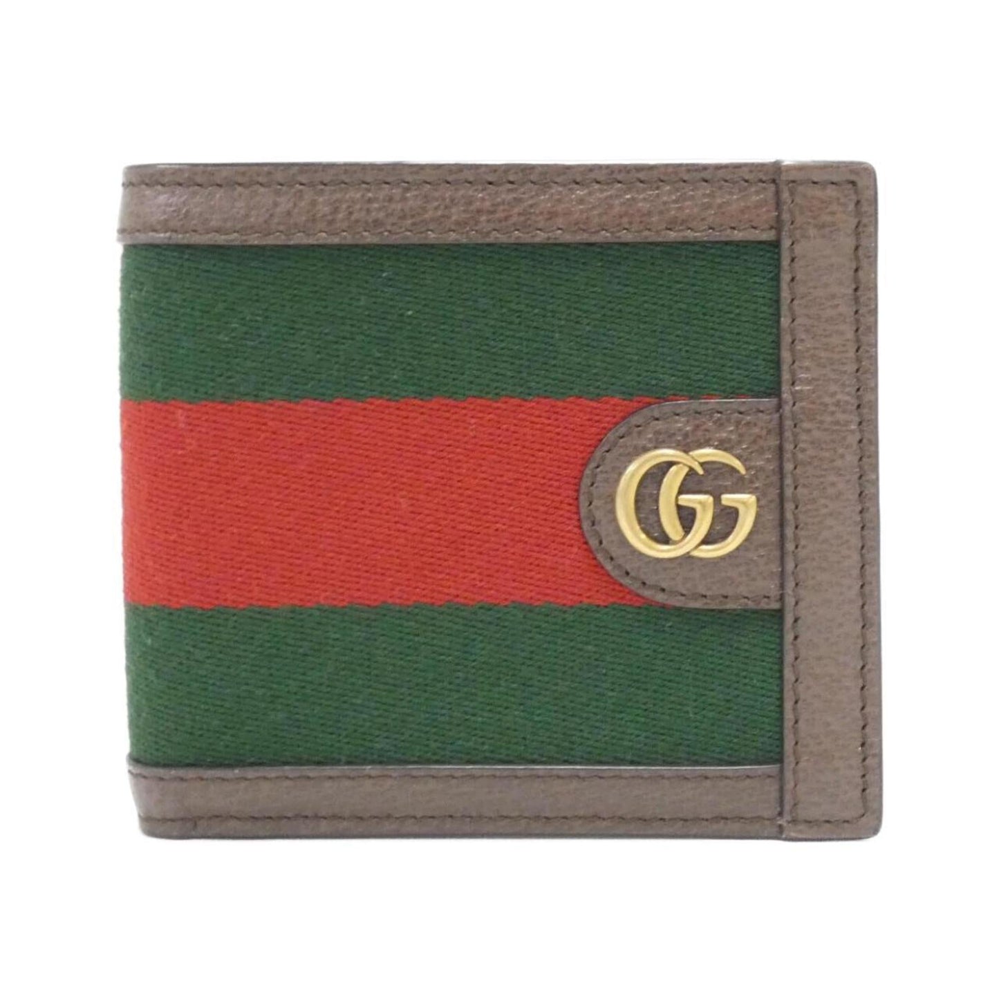 Gucci Brown Green Red Color Leather Wallet (Bi-Fold) ()