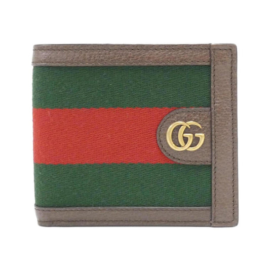Gucci Brown Green Red Color Leather Wallet (Bi-Fold) ()
