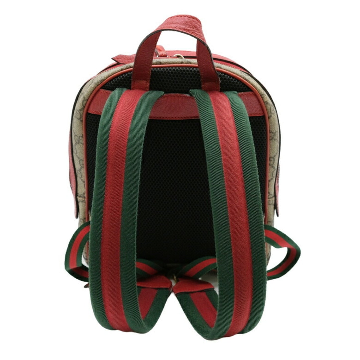 Gucci Beige Pink Red Color Gg Supreme Leather Backpack