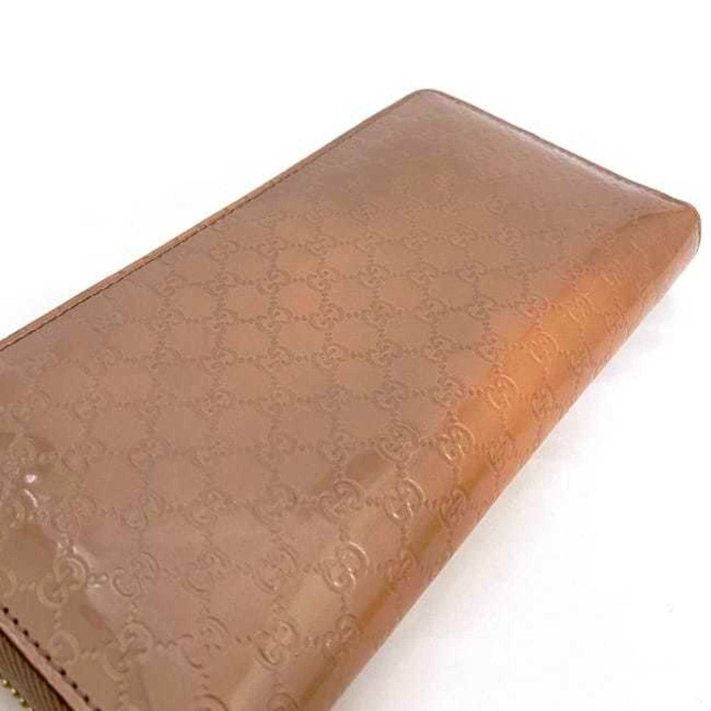 Gucci Microguccissima Gold Pink Patent Leather Long Wallet (Bi-Fold)