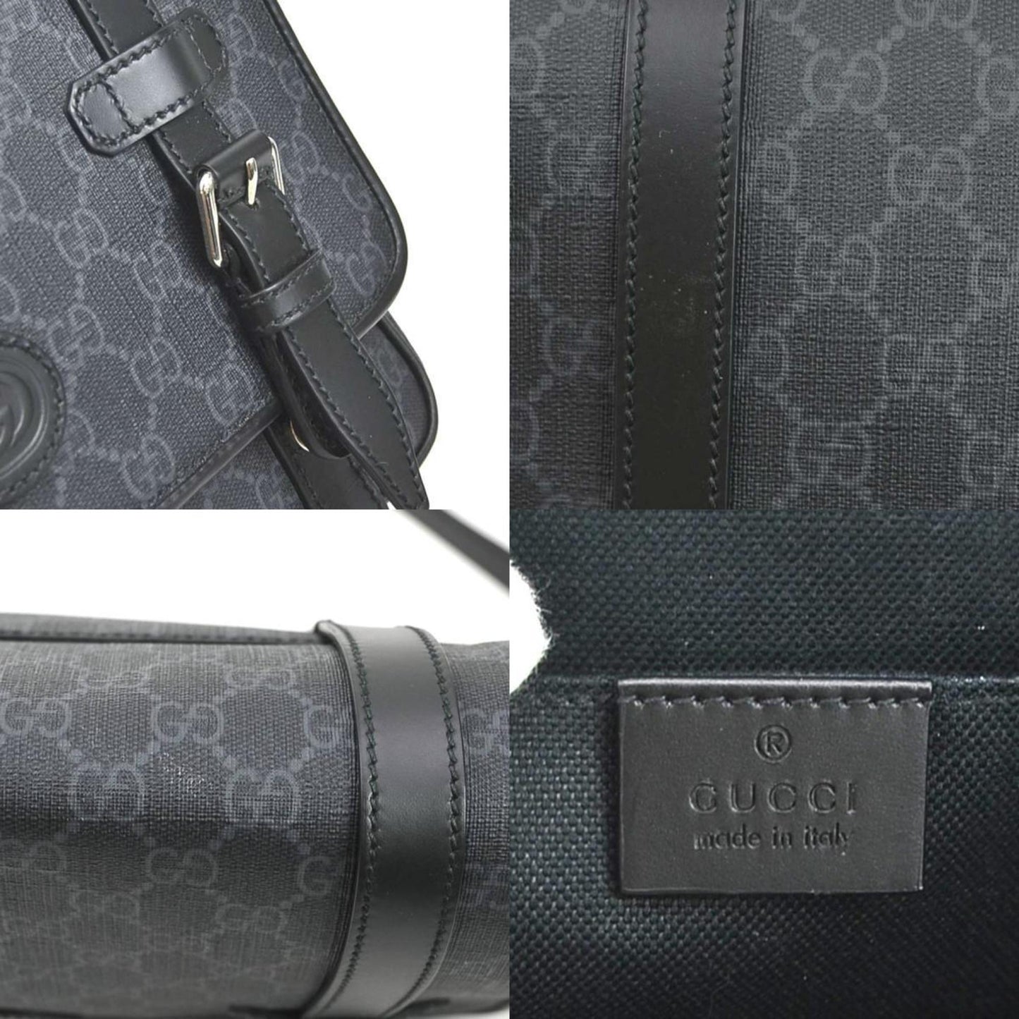 Gucci Black Gray Pvc Shoulder Bag