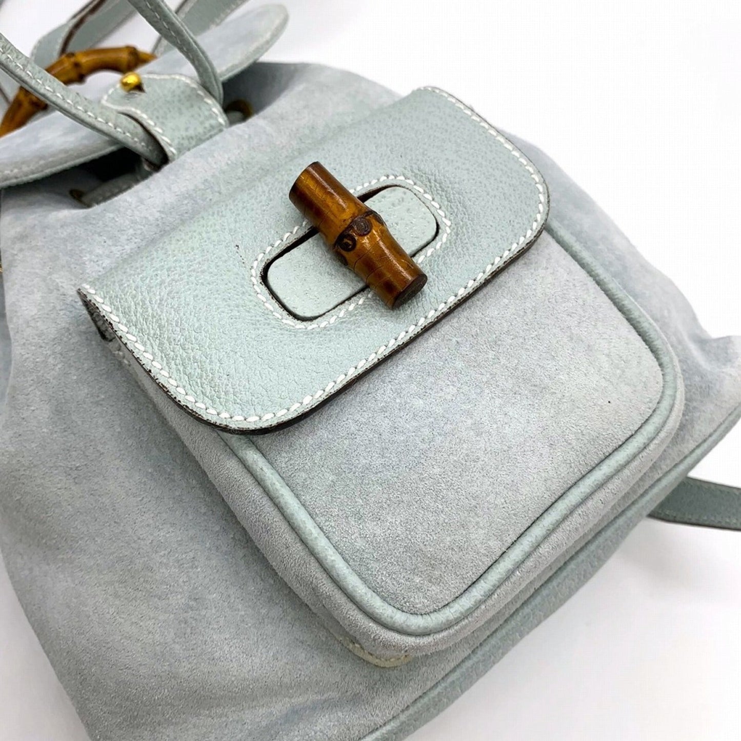 Gucci Blue Suede Leather Backpack