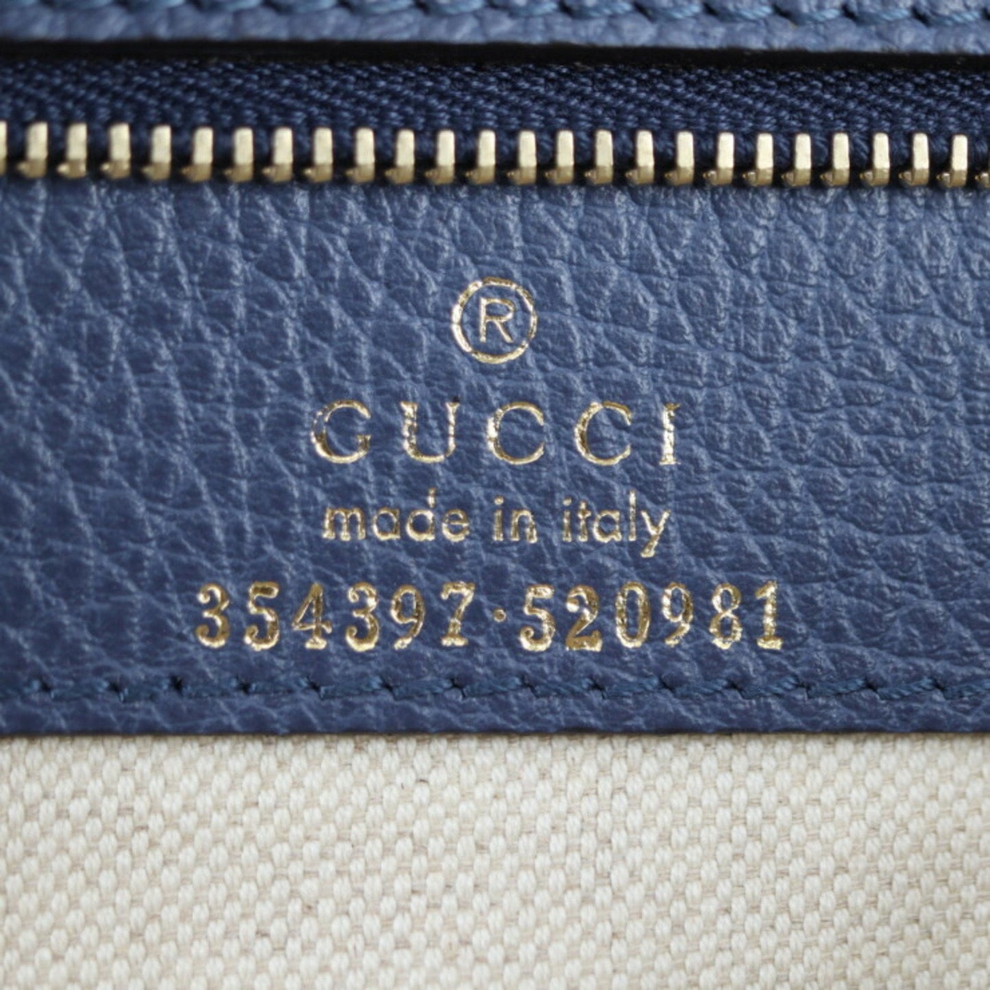 Gucci Navy Leather Handbag Shoulder Bag Tote Bag