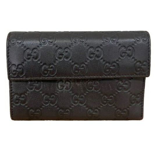 Gucci Black Leather Long Wallet (Tri-Fold) ()
