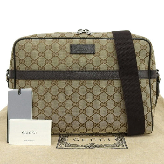 Gucci Beige Dark Brown Gg Canvas Messenger Bag Shoulder Bag ()