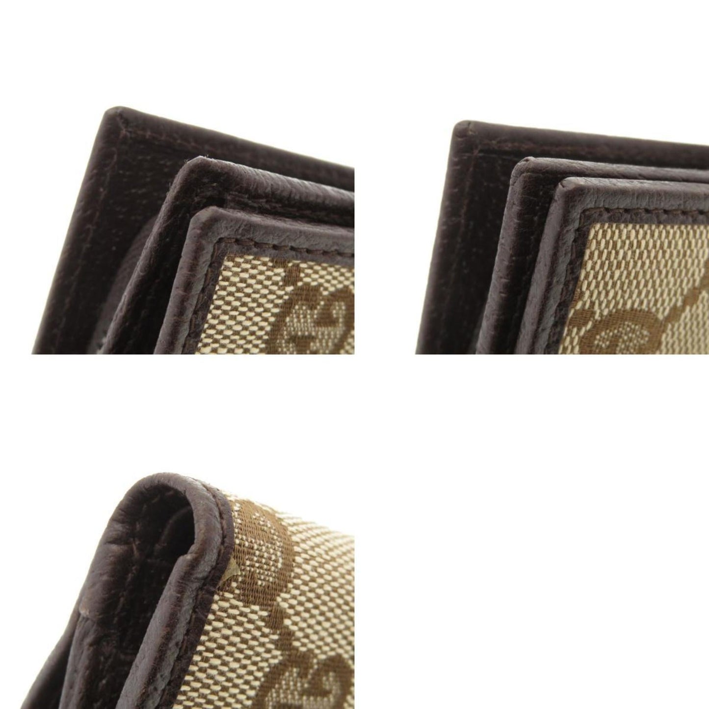 Gucci Brown Canvas Leather Wallet (Bi-Fold)