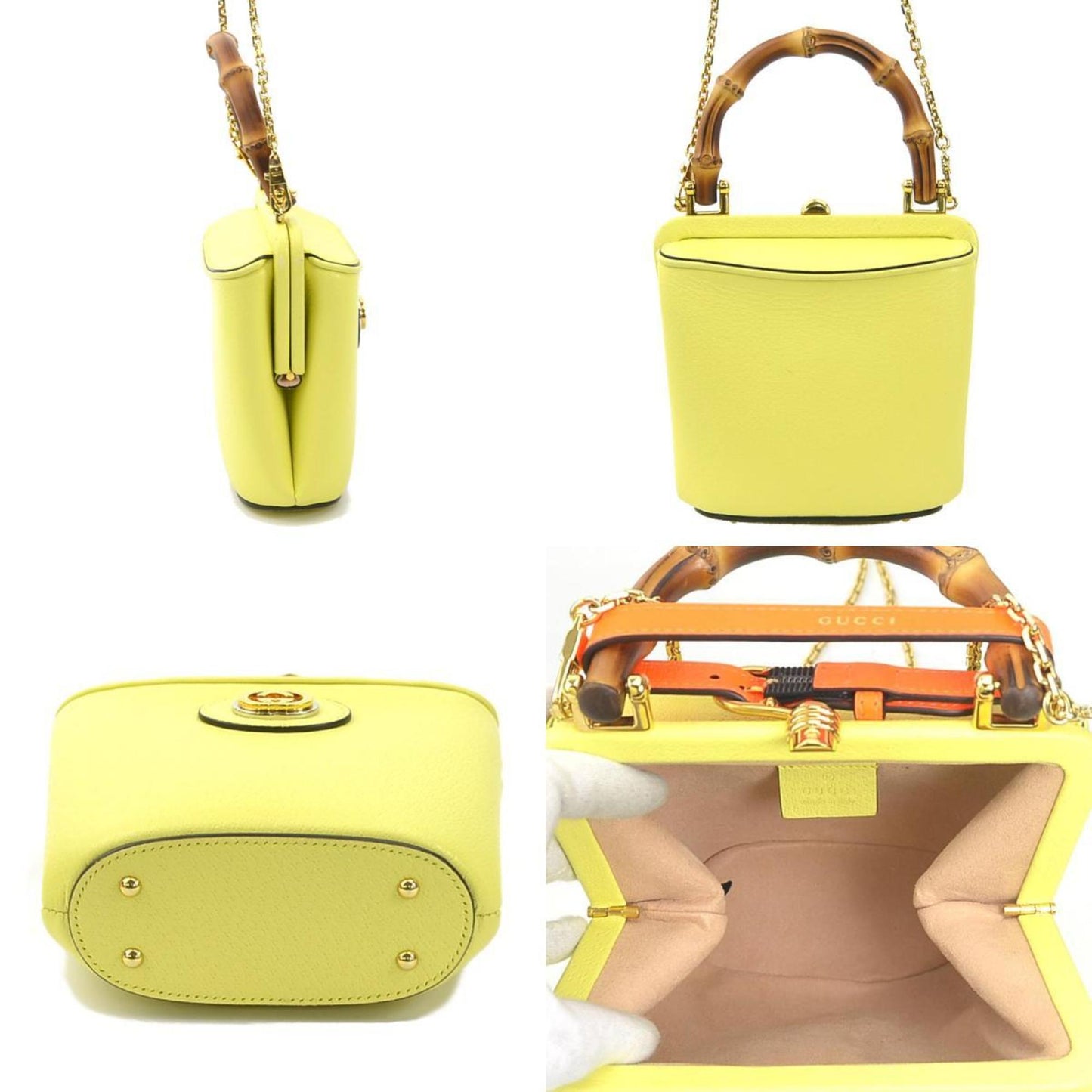 Gucci Yellow Leather Handbag Shoulder Bag