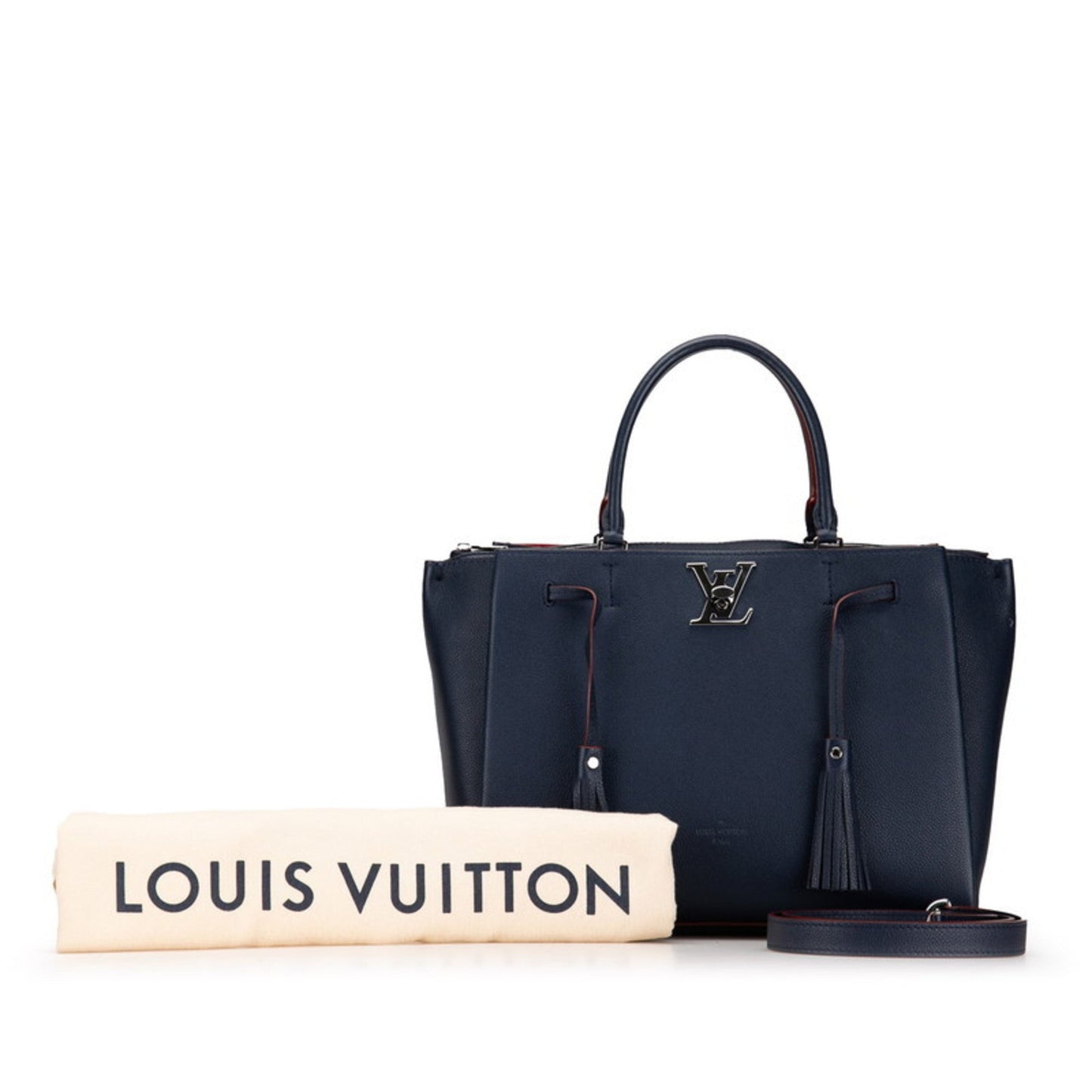Louis Vuitton Marine Rouge Navy Leather Handbag Shoulder Bag ()
