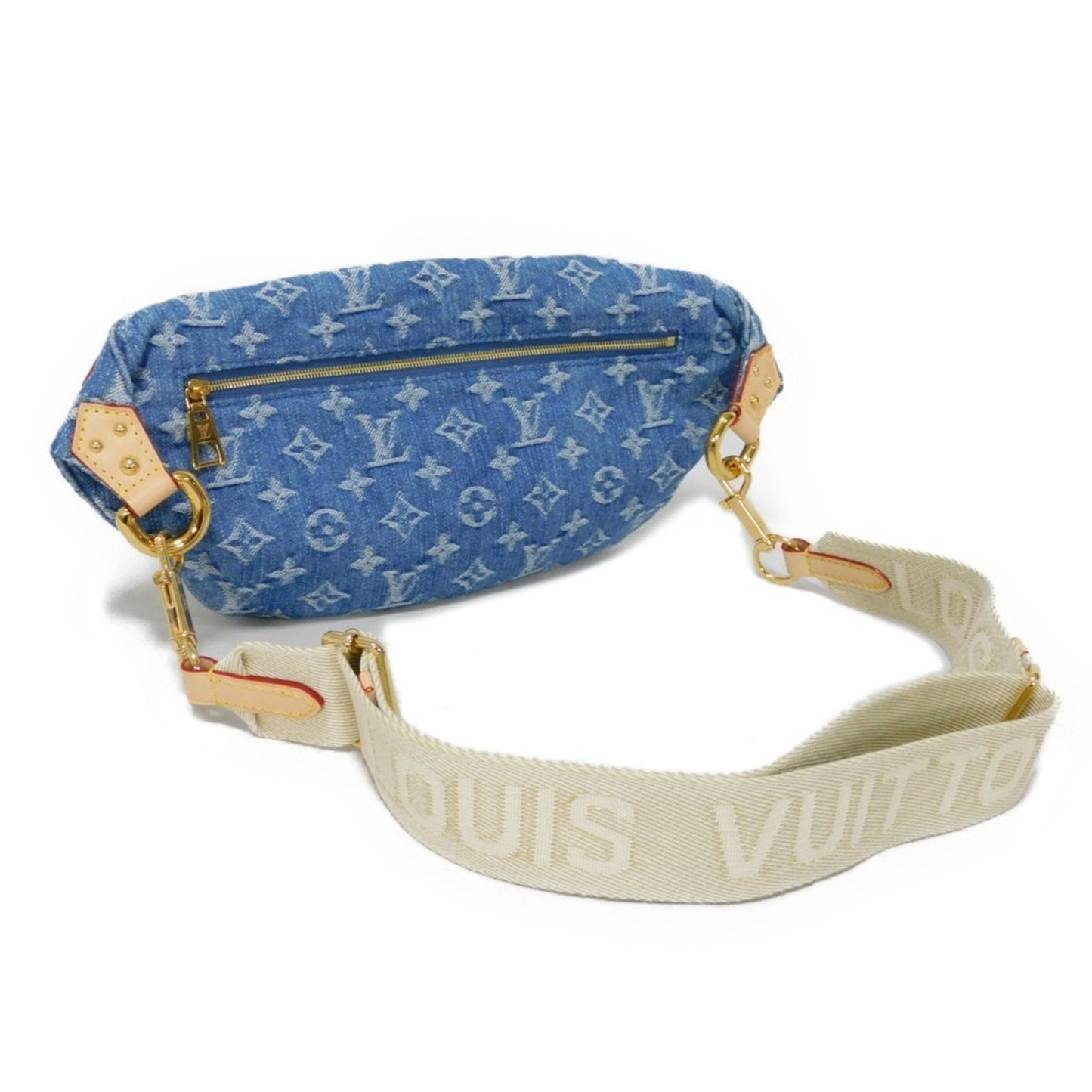 Louis Vuitton Blue Monogram Denim Canvas Leather Shoulder Bag Sling Bag