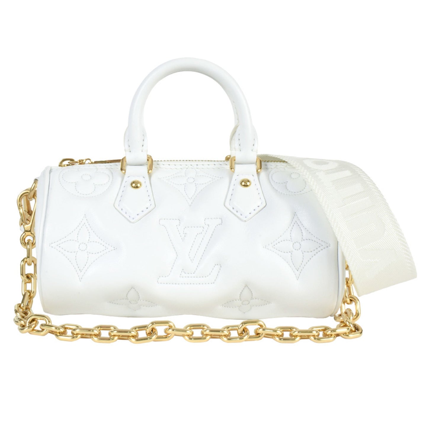 Louis Vuitton White Leather Handbag Shoulder Bag ()