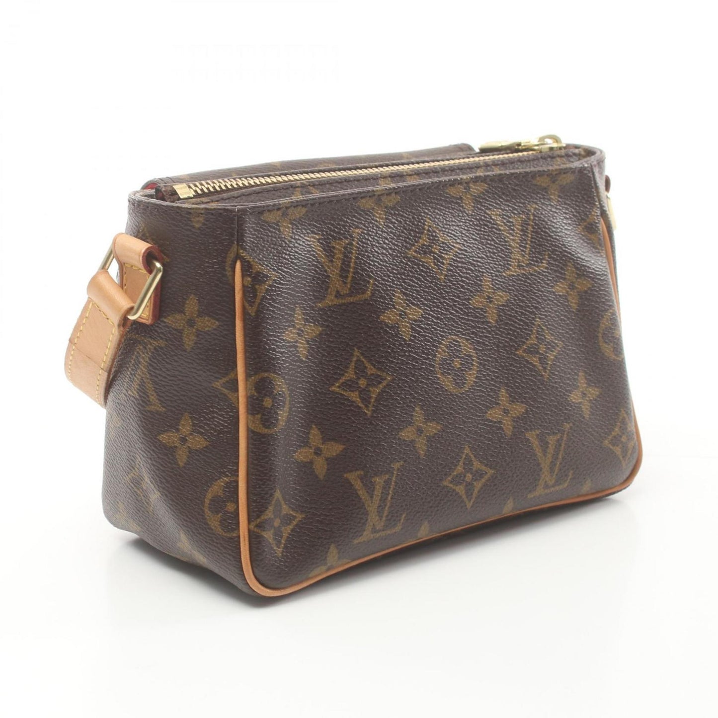 Louis Vuitton Brown Coated Canvas Leather Shoulder Bag