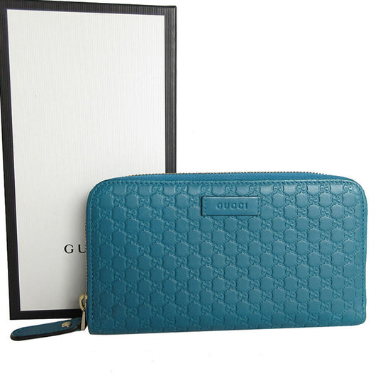 Gucci Blue Leather Long Wallet (Bi-Fold) ()