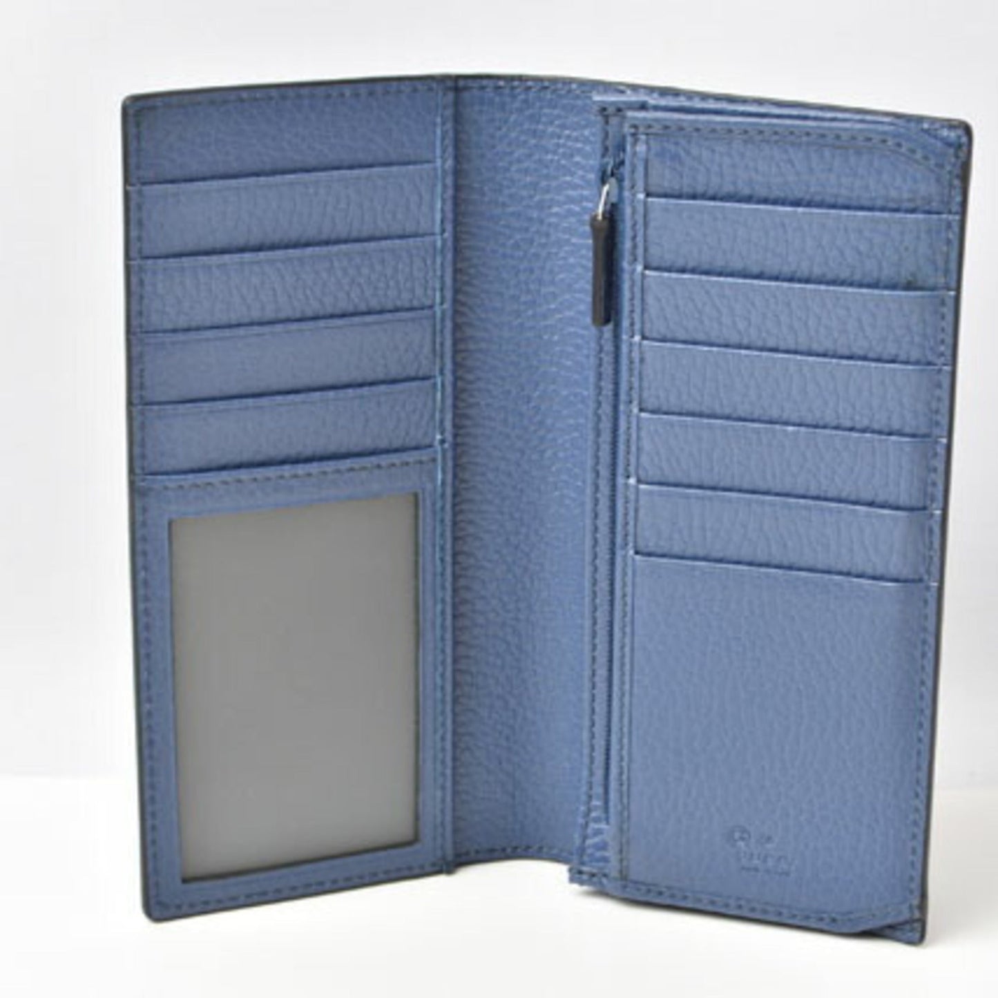 Gucci Black Blue Leather Coin Purse/Coin Case