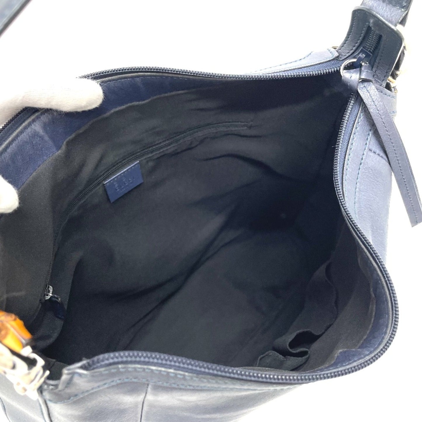 Gucci Navy Leather Shoulder Bag