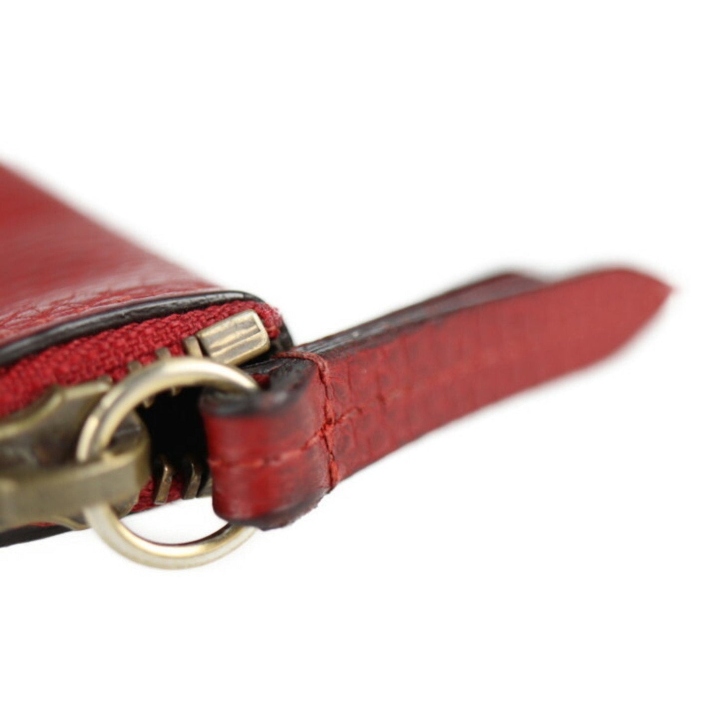 Gucci Animalier Black Red Color Leather Clutch Bag Handbag