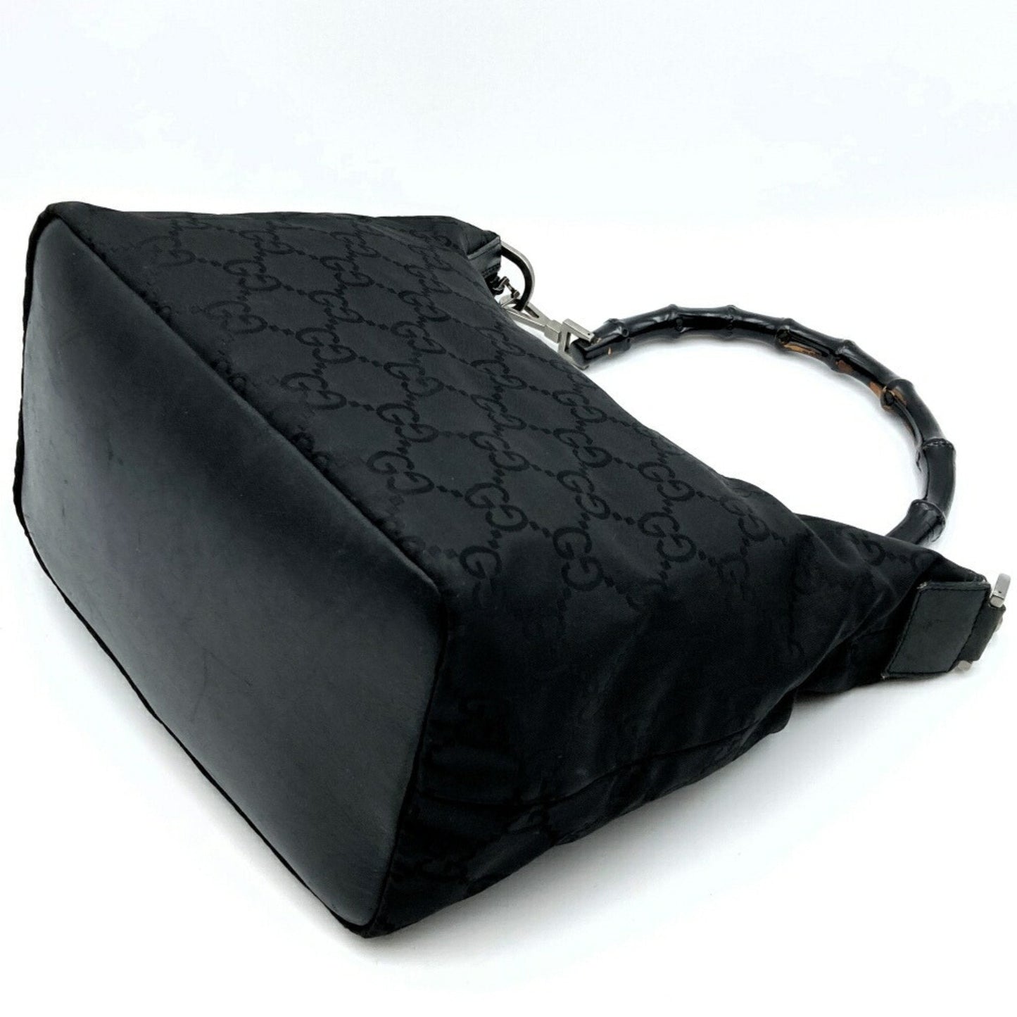 Gucci Bamboo Black Nylon Shoulder Bag