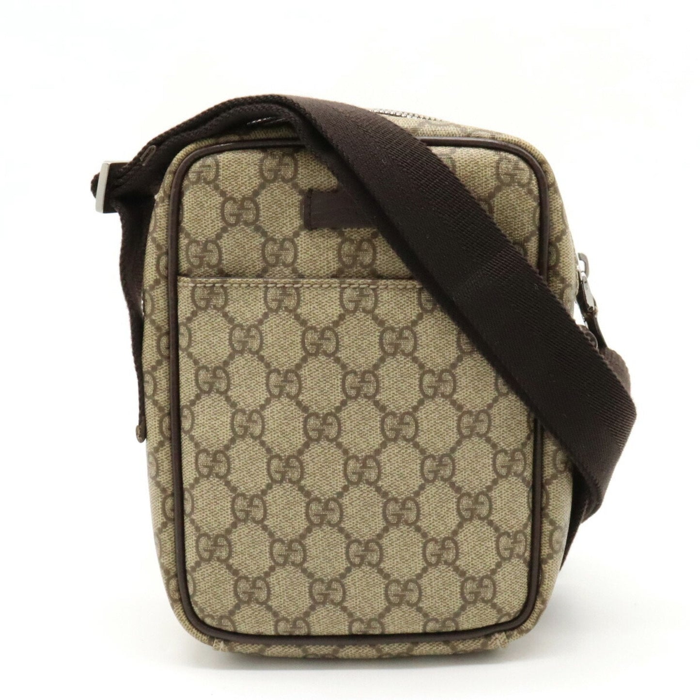 Gucci Beige Dark Brown Khaki Pvc Leather Pochette Shoulder Bag